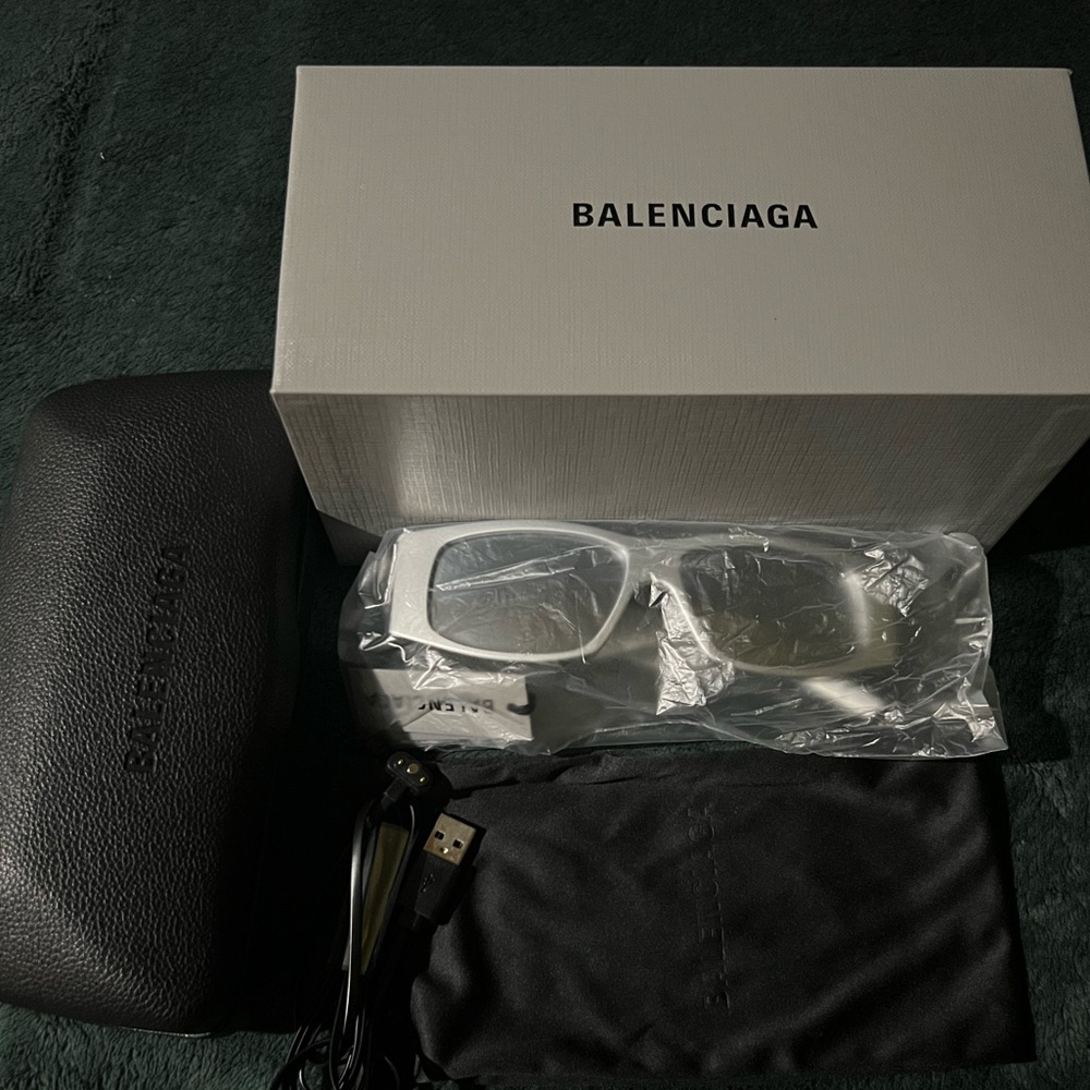 Official Authentic Limited Edition Silver Balenciaga LED Mirrored SunGlasses